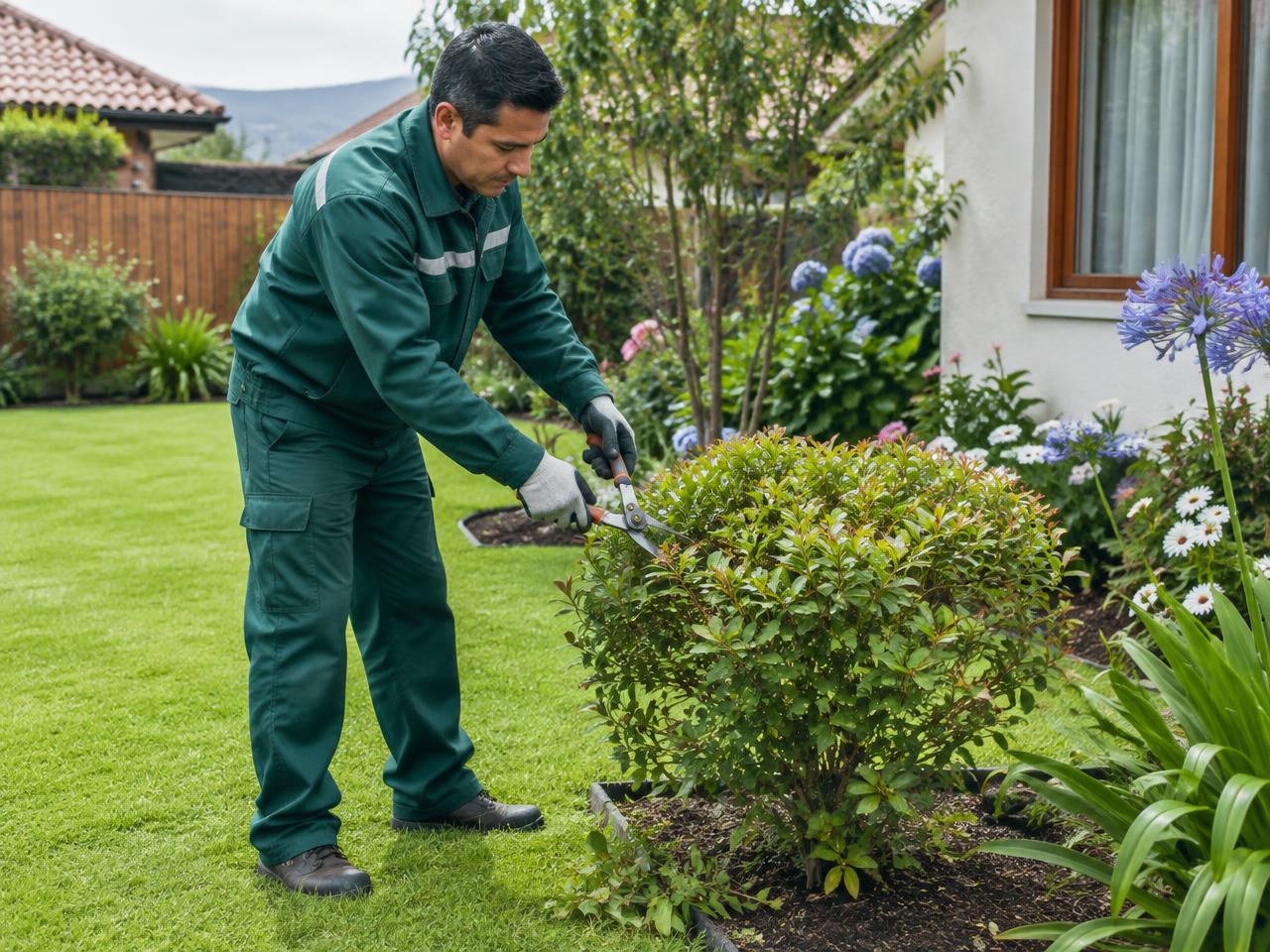 Mantención de un jardín residencial